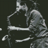 Black Saxophone Player Diamond Painting