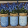 Blue Flowers In Jar Diamond Painting