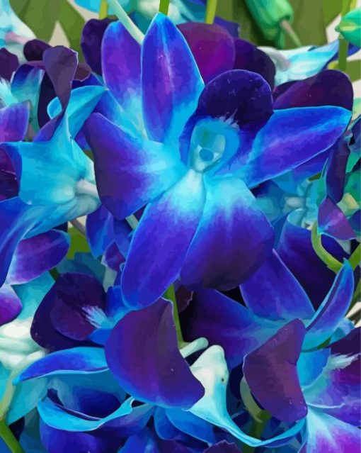 Blue Purple Orchid Diamond Painting