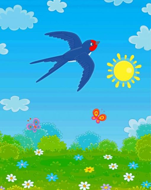 Cartoon Swift Bird Diamond Painting