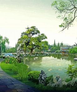 Chinese Landscape Garden Diamond Painting