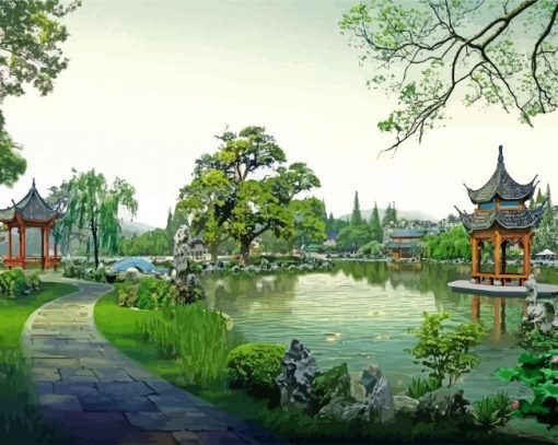 Chinese Landscape Garden Diamond Painting