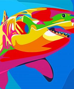 Colorful Rainbow Shark Art Diamond Painting