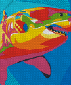 Colorful Rainbow Shark Art Diamond Painting