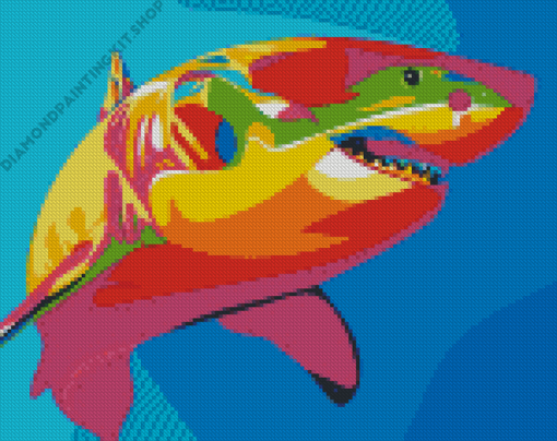 Colorful Rainbow Shark Art Diamond Painting