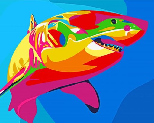 Colorful Rainbow Shark Art Diamond Painting