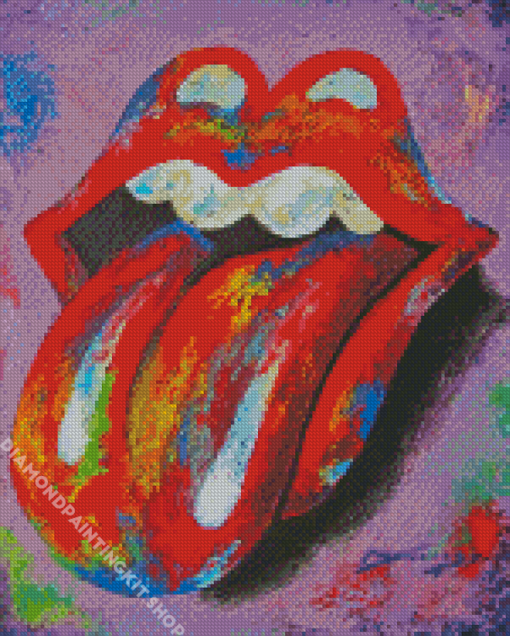 Colorful Rolling Stones Logo Diamond Painting