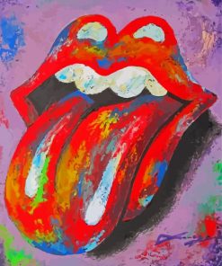 Colorful Rolling Stones Logo Diamond Painting