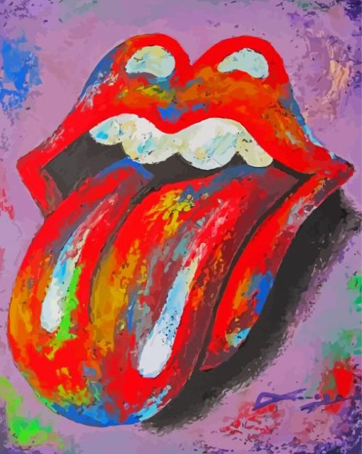 Colorful Rolling Stones Logo Diamond Painting