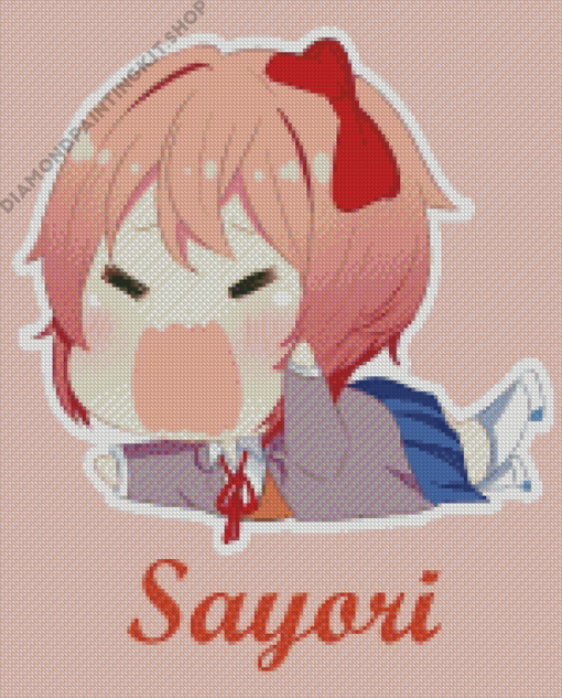 Cute Little Sayori Crying Diamond Painting