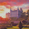 Dunrobin Castle At Sunset Diamond Painting