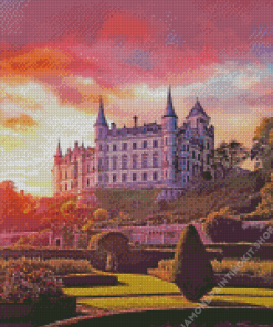 Dunrobin Castle At Sunset Diamond Painting