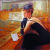 Elegant Lady In Black Dress Diamond Painting