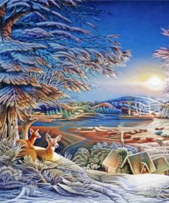 Evening On The Ice By Terry Redlin Diamond Painting