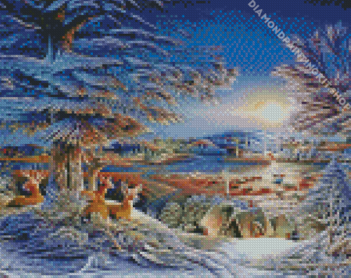 Evening On The Ice By Terry Redlin Diamond Painting