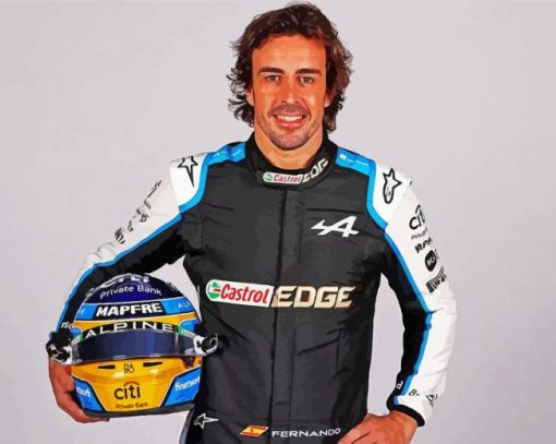 Fernando Alonso Motorsports Racing Driver Diamond Painting