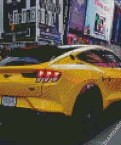 Ford Yellow Taxi Diamond Painting