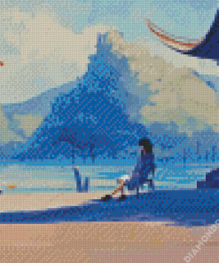 Girl By Lake Diamond Painting