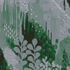 Green Abstract Plants Diamond Painting