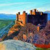 Harlech Castle In The Evening Sun Diamond Painting