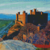 Harlech Castle In The Evening Sun Diamond Painting