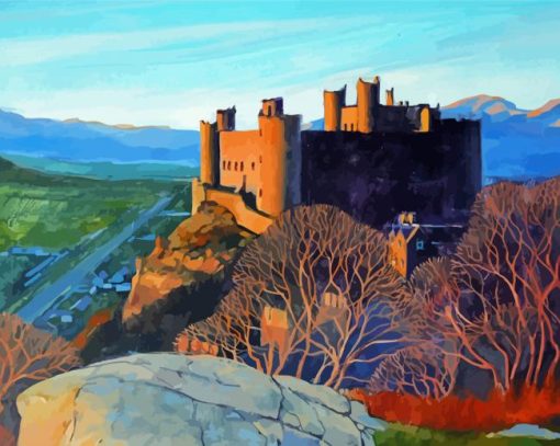 Harlech Castle In The Evening Sun Diamond Painting