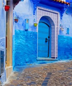 House With Blue Door Morocco Diamond Painting