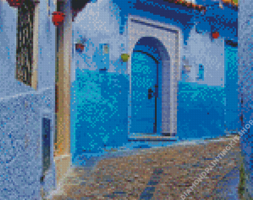 House With Blue Door Morocco Diamond Painting