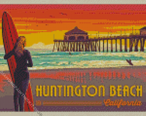 Huntington Beach California Poster Diamond Painting