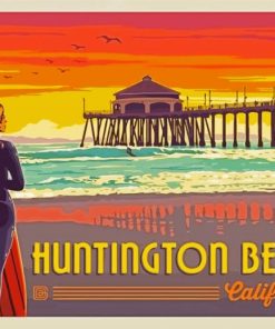 Huntington Beach California Poster Diamond Painting