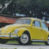 Vintage Yellow Volkswagen Bug Diamond Painting