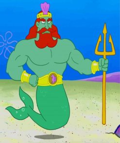 King Neptune Spongebob Character Diamond Painting