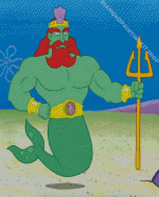 King Neptune Spongebob Character Diamond Painting