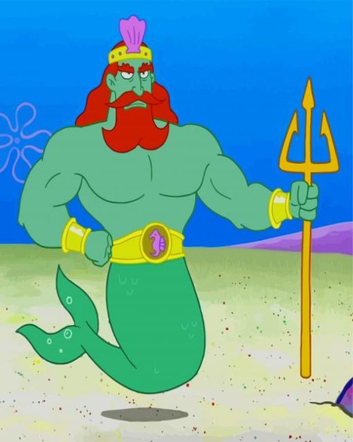 King Neptune Spongebob Character Diamond Painting