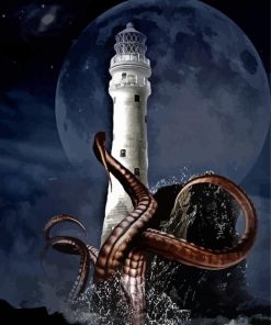 Lighthouse And Octopus Diamond Painting