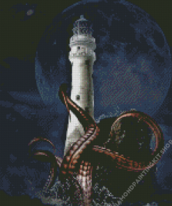 Lighthouse And Octopus Diamond Painting