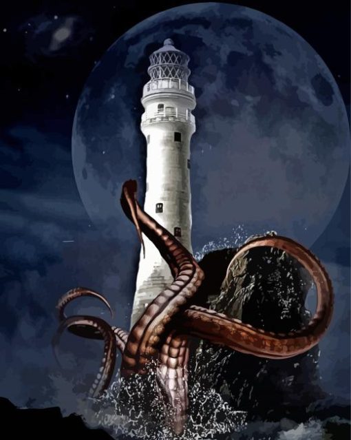 Lighthouse And Octopus Diamond Painting