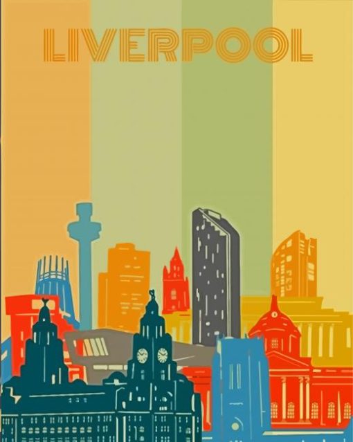 Liverpool Skyline Poster Diamond Painting