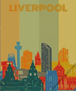 Liverpool Skyline Poster Diamond Painting