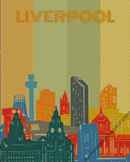 Liverpool Skyline Poster Diamond Painting