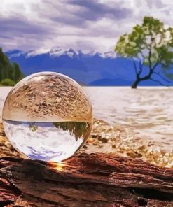 Lake Glass Globe Reflection Diamond Painting