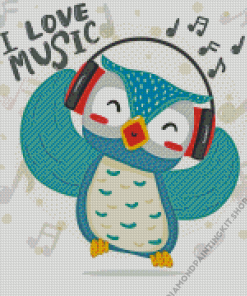 Music And Owl Diamond Painting