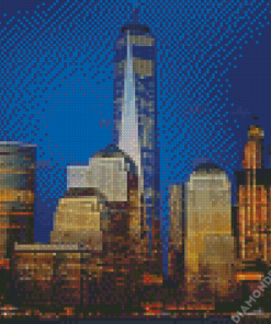 One World Trade Center At Night Diamond Painting