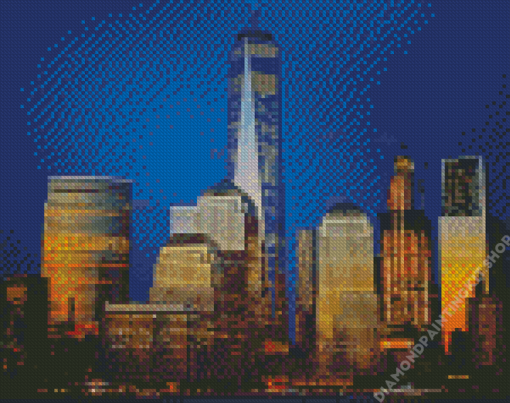 One World Trade Center At Night Diamond Painting