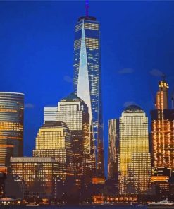 One World Trade Center At Night Diamond Painting