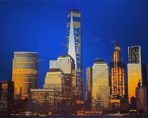 One World Trade Center At Night Diamond Painting