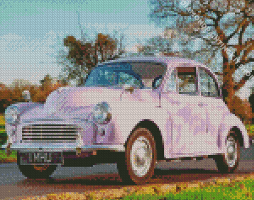 Pink Morris Minor Engine Diamond Painting