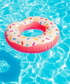 Pink Donut In Pool Art Diamond Painting