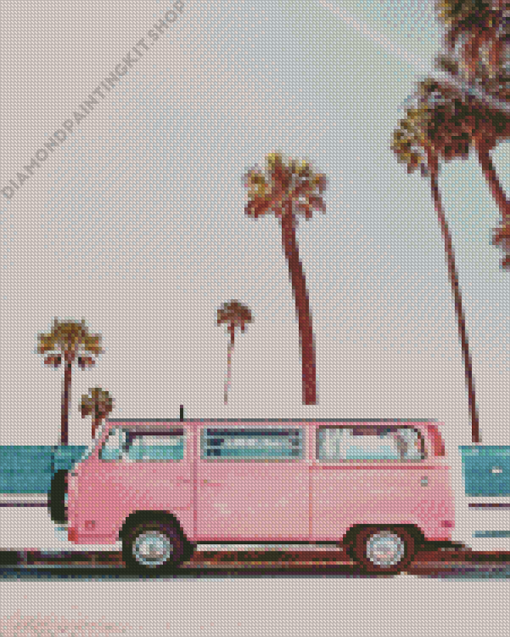 Pink Van Diamond Painting