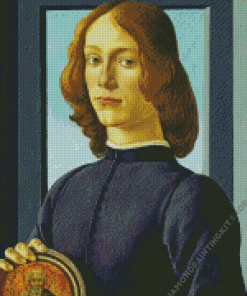 Portrait Of A Young Man Holding A Roundel Botticelli Diamond Painting